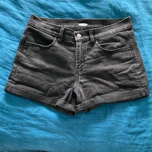 Black Denim Shorts